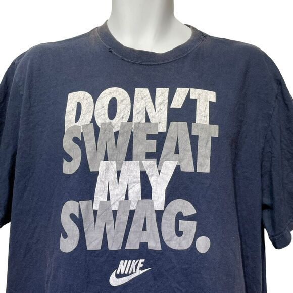 Vintage Nike Don't Sweat My Swag Distressed T Shirt Size XXL - Picture 2 of 6